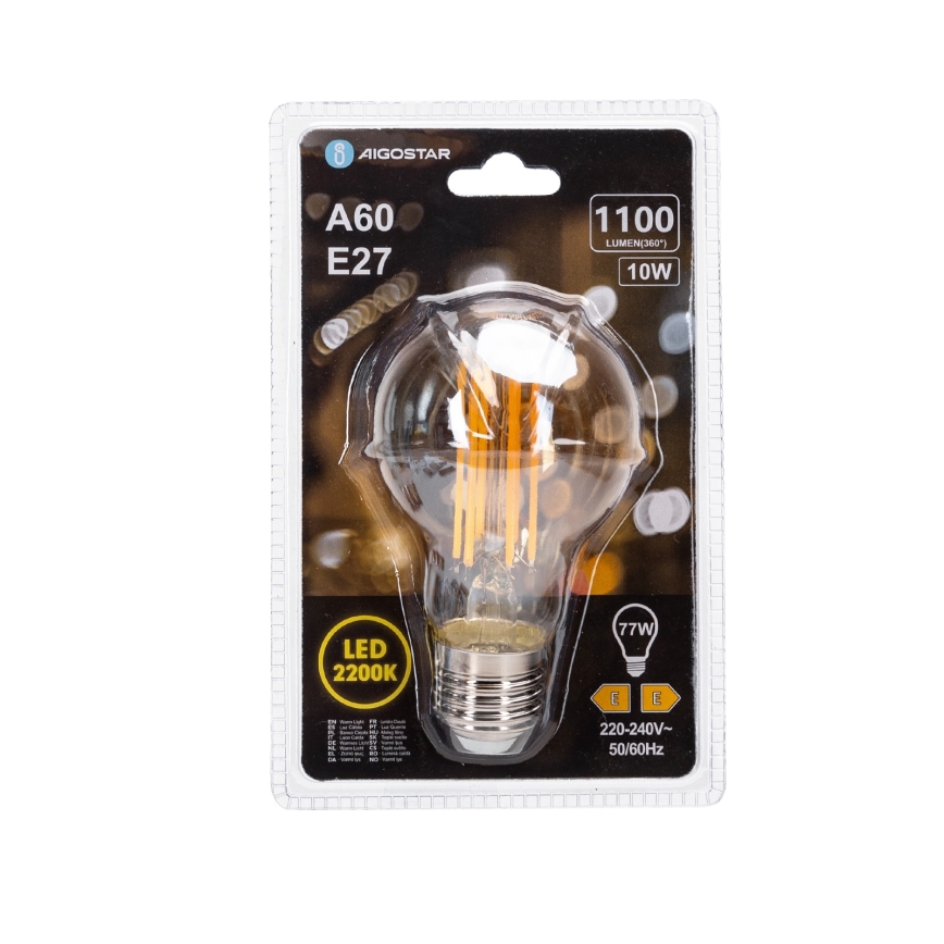 LED-gloeilamp VINTAGE A60 E27/10W/230V 2200K - Aigostar