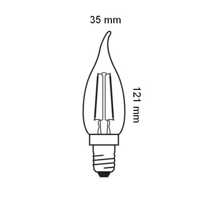 LED gloeilamp VINTAGE FILAMENT E14/1,5W/230V 2400K - Osram