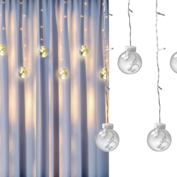 LED-gordijn WISH BALLS 108xLED/8 functies 4,5 m warm wit