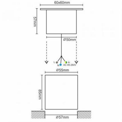 LED Grondspot voor buiten LED/4W/85-264V IP67 2800K