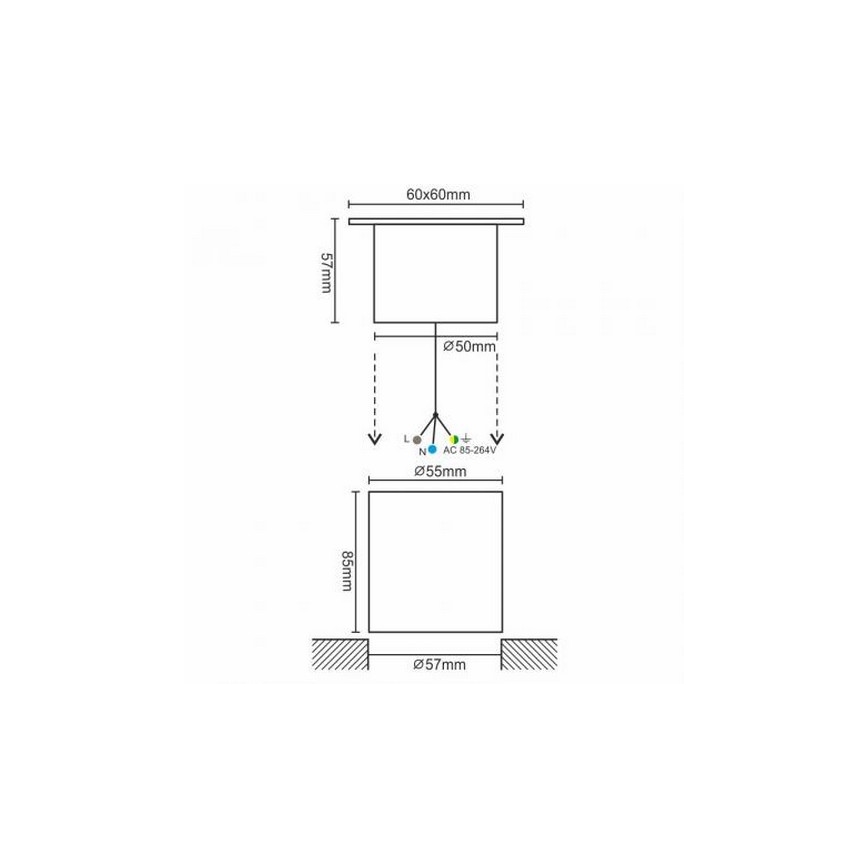 LED Grondspot voor buiten LED/4W/85-264V IP67 2800K