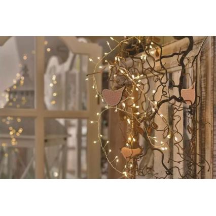 LED  guirlande 100xLED/3xAA 2,7m blanc chaud