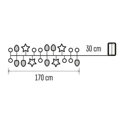 LED  guirlande 20xLED/2xAA 2m