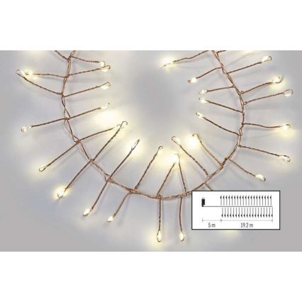 LED Guirlande d'extérieur 1920xLED/8 fonctions 19,2m IP44 blanc chaud