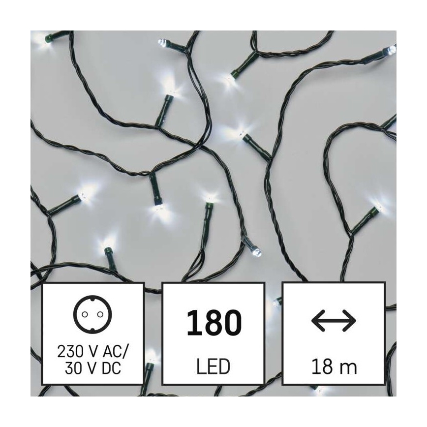 LED  guirlande extérieure 180xLED/8 modes 23m IP44 blanc froid