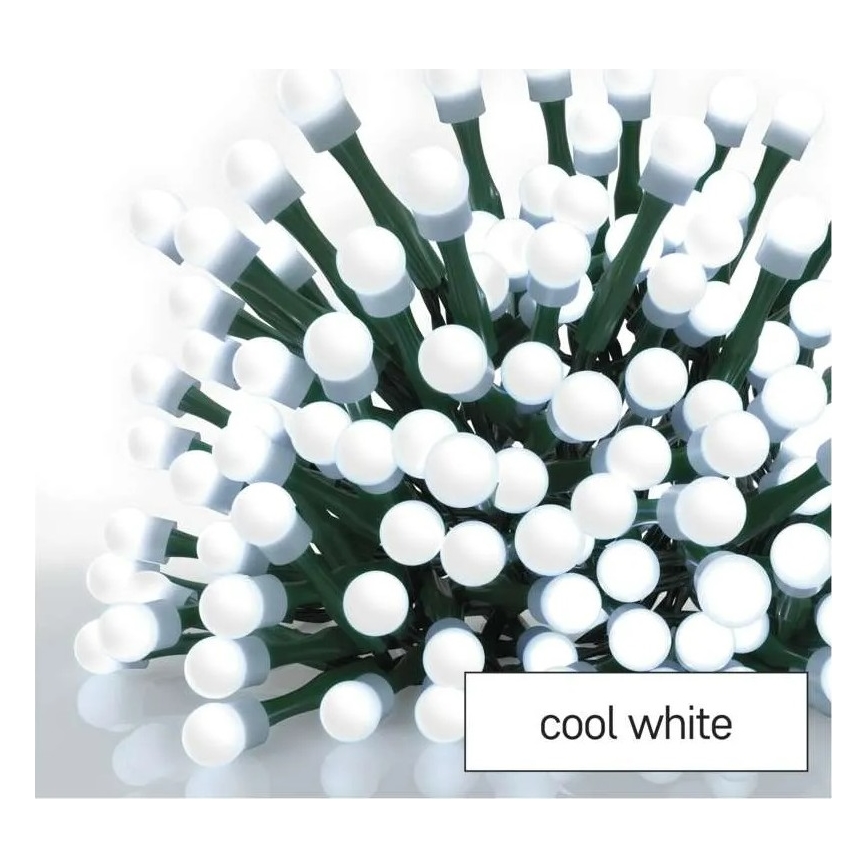 LED Guirlande lumineuse de Noël 200xLED/8 fonctions 20m IP44 blanc froid