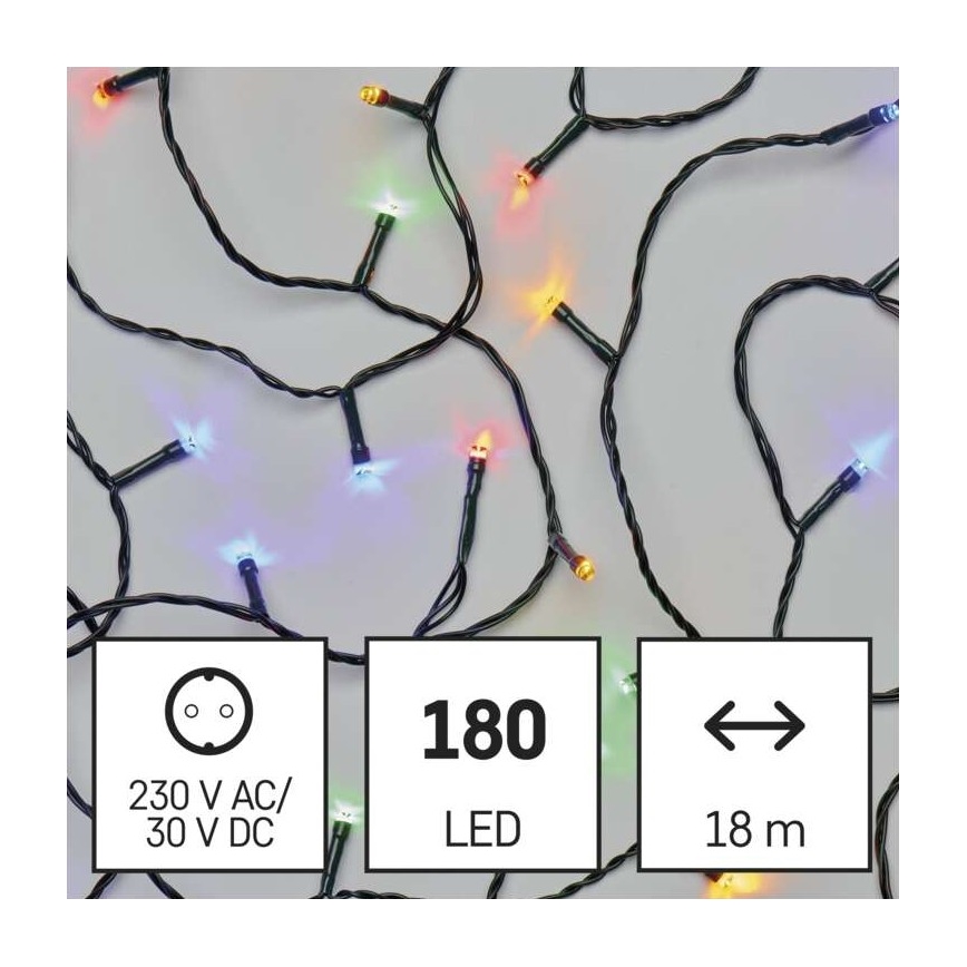 LED guirlande lumineuse de Noël d'extérieur 180xLED/23m IP44 multicolore