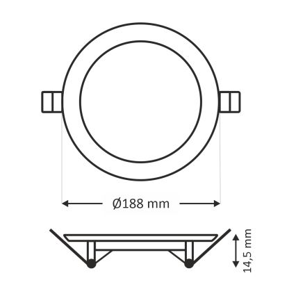 LED Hang plafondverlichting CIRCLE LED/15W/230V 6500K diameter 18,8 cm wit