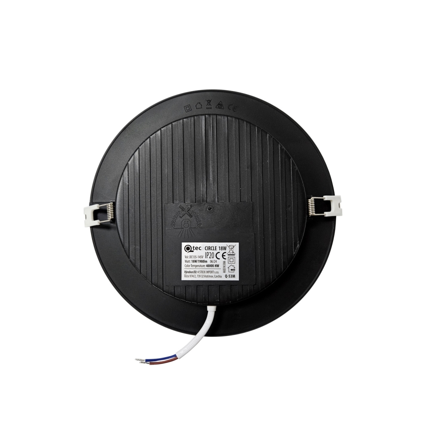 LED Hang plafondverlichting CIRCLE LED/18W/230V 4000K diameter 22 cm zwart