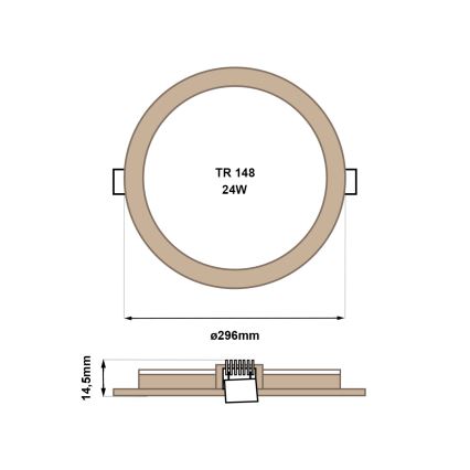 LED Hang plafondverlichting CIRCLE LED/24W/230V 4200K diameter 29,6 cm bruin
