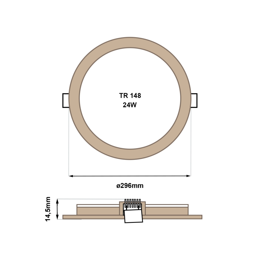 LED Hang plafondverlichting CIRCLE LED/24W/230V 4200K diameter 29,6 cm bruin