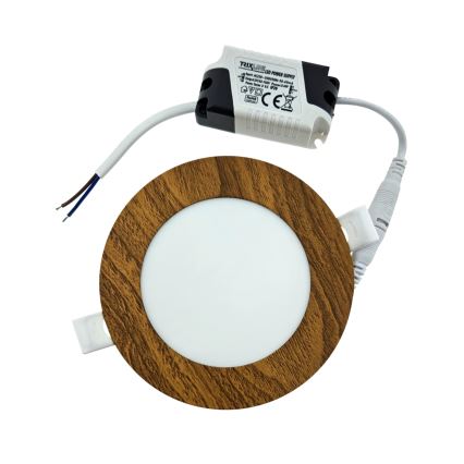 LED Hang plafondverlichting CIRCLE LED/6W/230V 4200K diameter 11,8 cm bruin