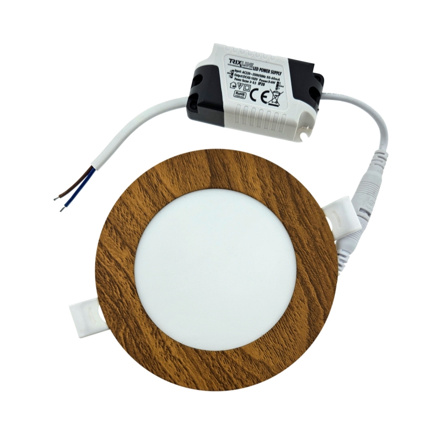 LED Hang plafondverlichting CIRCLE LED/6W/230V 4200K diameter 11,8 cm bruin