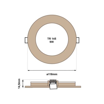LED Hang plafondverlichting CIRCLE LED/6W/230V 4200K diameter 11,8 cm bruin