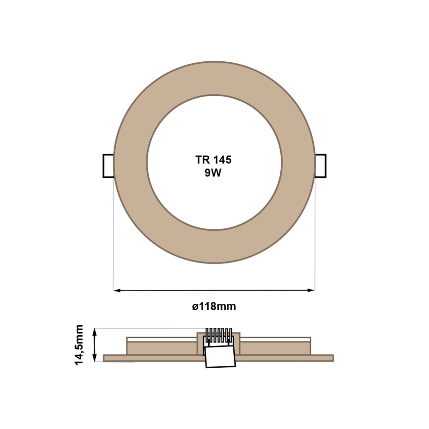 LED Hang plafondverlichting CIRCLE LED/6W/230V 4200K diameter 11,8 cm bruin