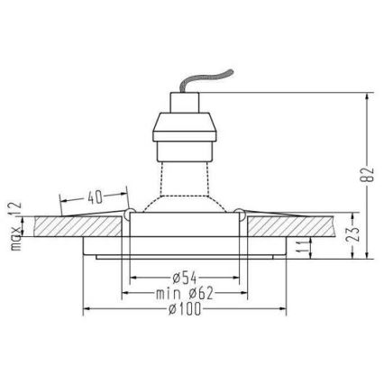 LED Hang plafondverlichting EYE 1xGU10/50W + LED/3W/230V