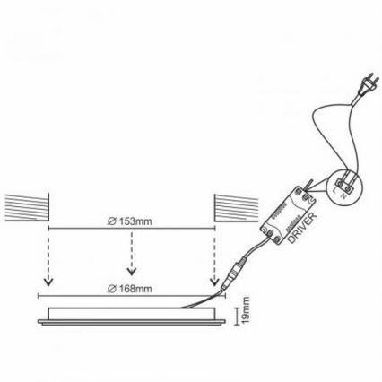 LED Hang plafondverlichting LED/12W/230V