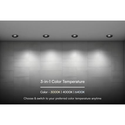 LED Hang plafondverlichting LED/18W/230V 3000/4000/6400K ø 10,6 cm zwart