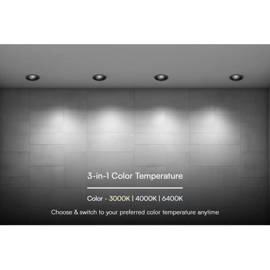 LED Hang plafondverlichting LED/18W/230V 3000/4000/6400K ø 10,6 cm zwart