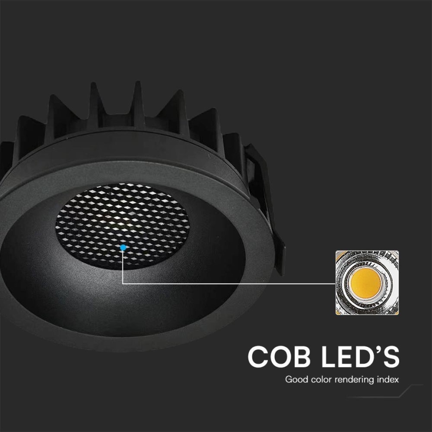 LED Hang plafondverlichting LED/18W/230V 3000/4000/6400K ø 10,6 cm zwart