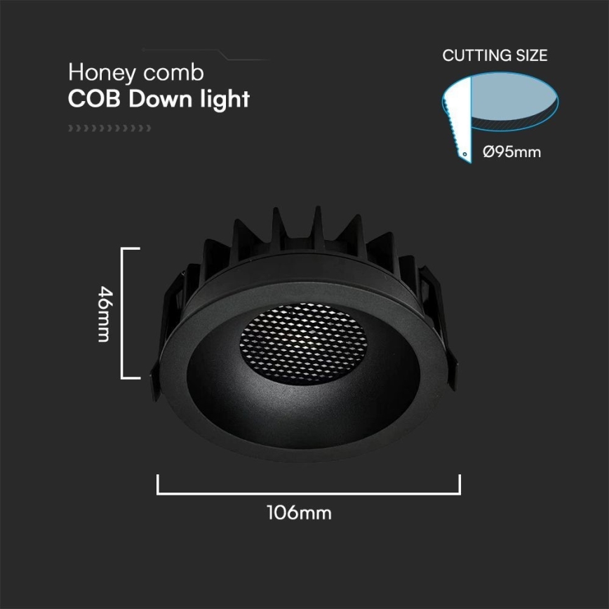 LED Hang plafondverlichting LED/18W/230V 3000/4000/6400K ø 10,6 cm zwart