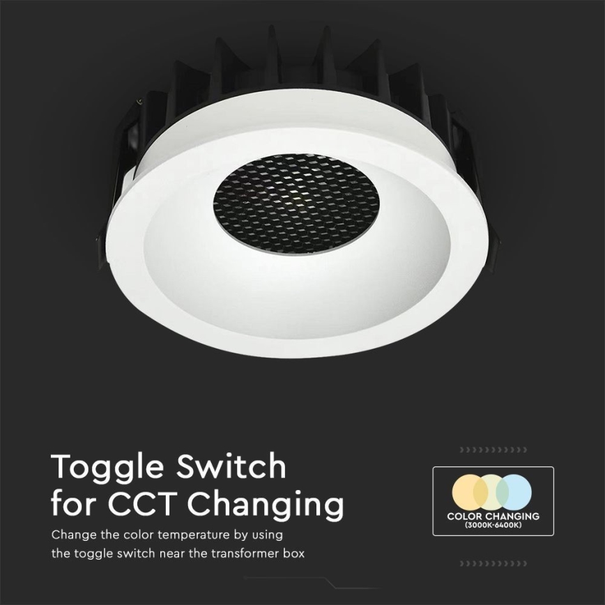 LED Hang plafondverlichting LED/24W/230V 3000/4000/6400K ø 13,5 cm wit