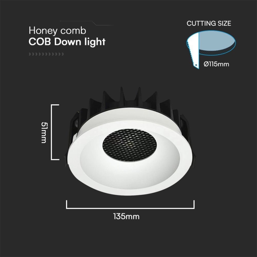 LED Hang plafondverlichting LED/24W/230V 3000/4000/6400K ø 13,5 cm wit