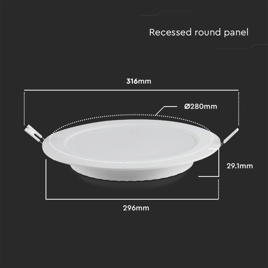 LED Hang plafondverlichting LED/24W/230V diameter 29,6 cm 6500K wit