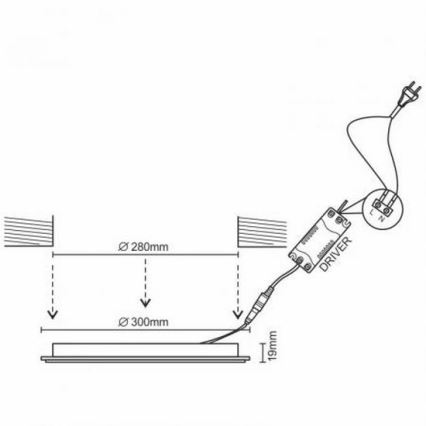 LED Hang plafondverlichting LED/24W/230V