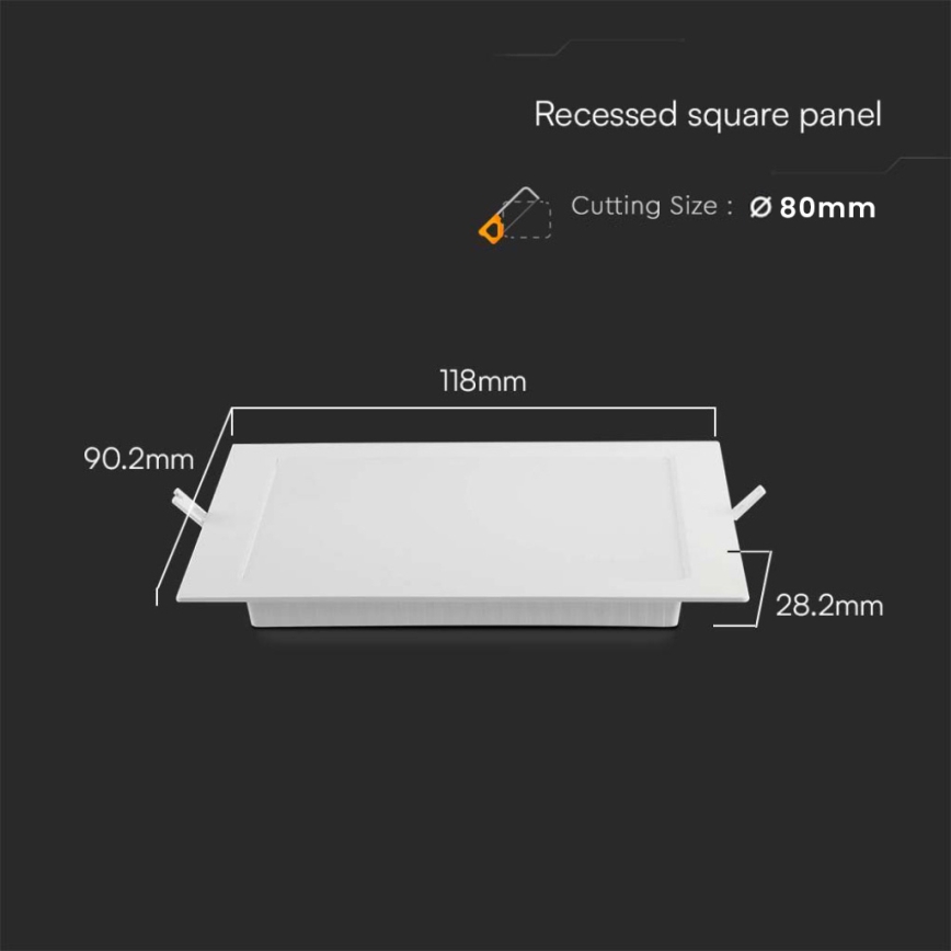 LED Hang plafondverlichting LED/3W/230V 9x9 cm 6500K wit