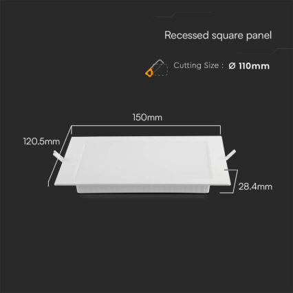 LED Hang plafondverlichting LED/6W/230V 12x12 cm 6500K wit