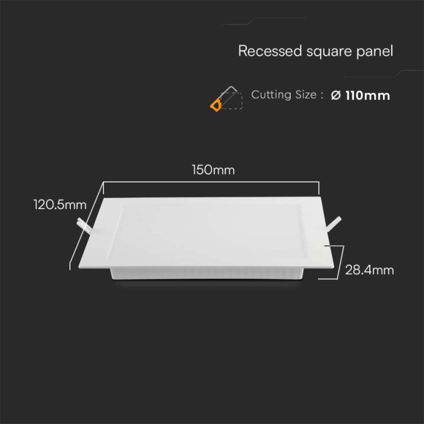 LED Hang plafondverlichting LED/6W/230V 12x12 cm 6500K wit