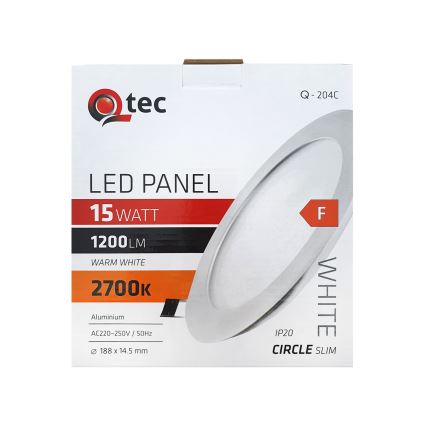 LED Hang plafondverlichting QTEC LED/15W/230V 2700K diameter 18,8 cm