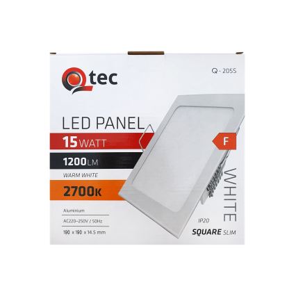 LED Hang plafondverlichting QTEC LED/15W/230V 2700K 19x19 cm