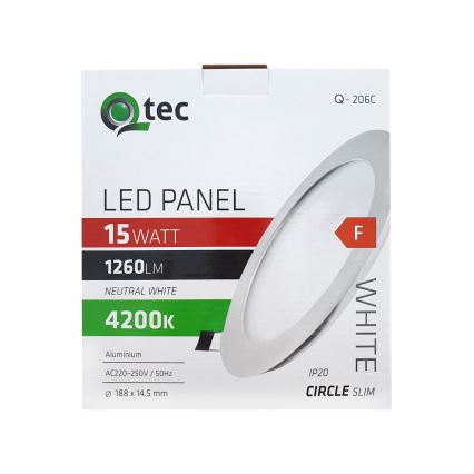 LED Hang plafondverlichting QTEC LED/15W/230V 4200K diameter 18,8 cm