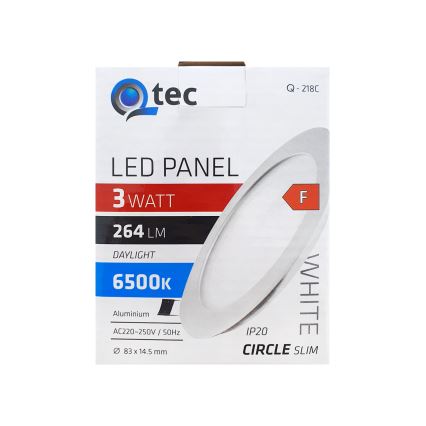 LED Hang plafondverlichting QTEC LED/3W/230V 6500K diameter 8,3 cm