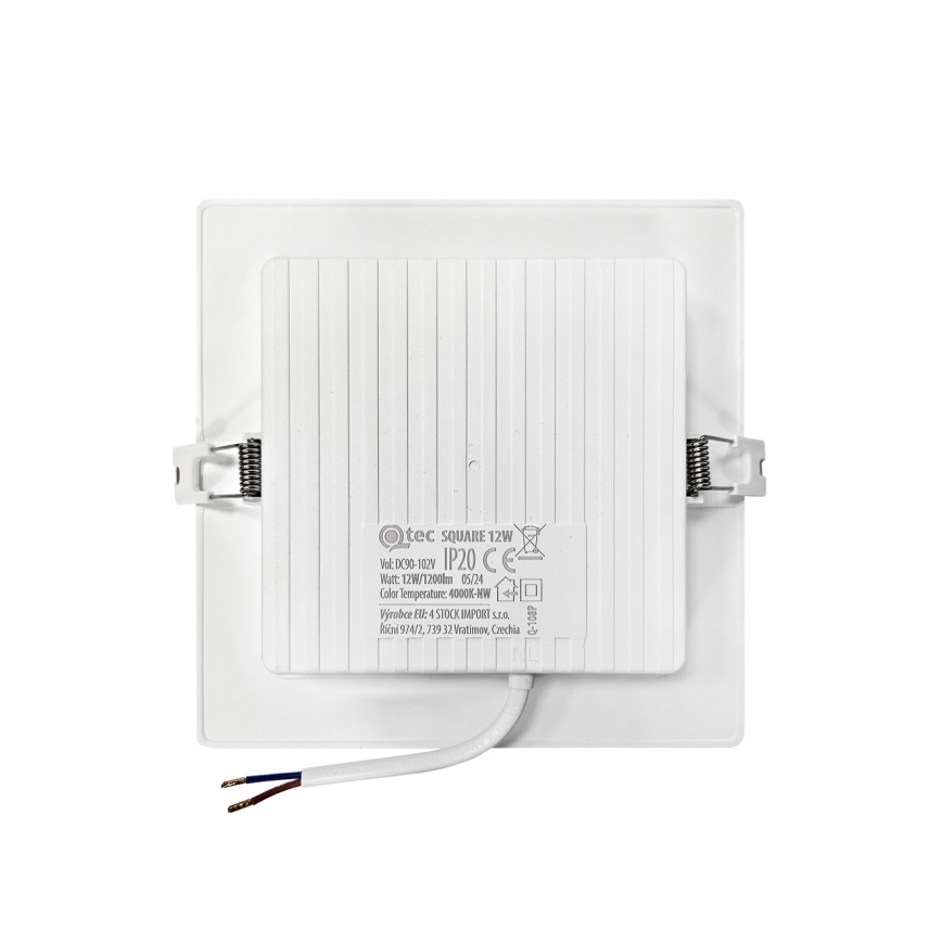 LED Hang plafondverlichting SQUARE LED/12W/230V 4000K 17x17 cm wit