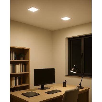 LED Hang plafondverlichting SQUARE LED/15W/230V 4200K 18,8x18,8 cm wit