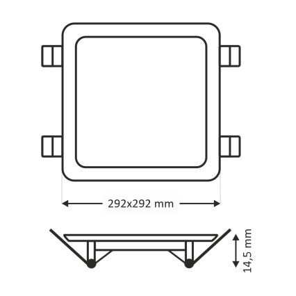 LED Hang plafondverlichting SQUARE LED/24W/230V 4200K 29,2x29,2 cm wit