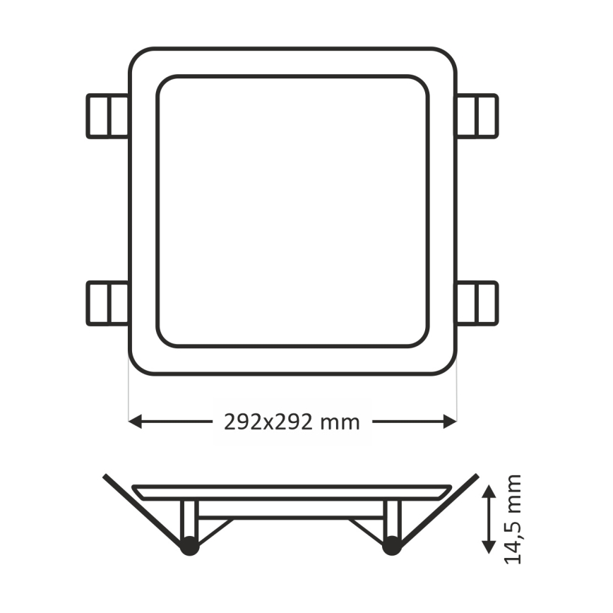 LED Hang plafondverlichting SQUARE LED/24W/230V 4200K 29,2x29,2 cm wit