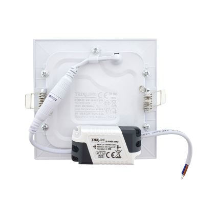 LED Hang plafondverlichting SQUARE LED/6W/230V 6500K 11,8x11,8 cm wit