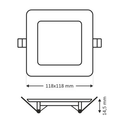 LED Hang plafondverlichting SQUARE LED/6W/230V 6500K 11,8x11,8 cm wit