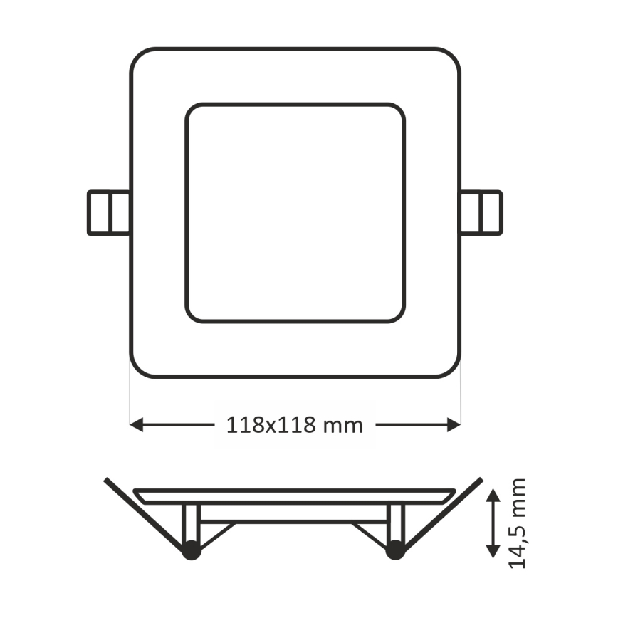 LED Hang plafondverlichting SQUARE LED/6W/230V 6500K 11,8x11,8 cm wit