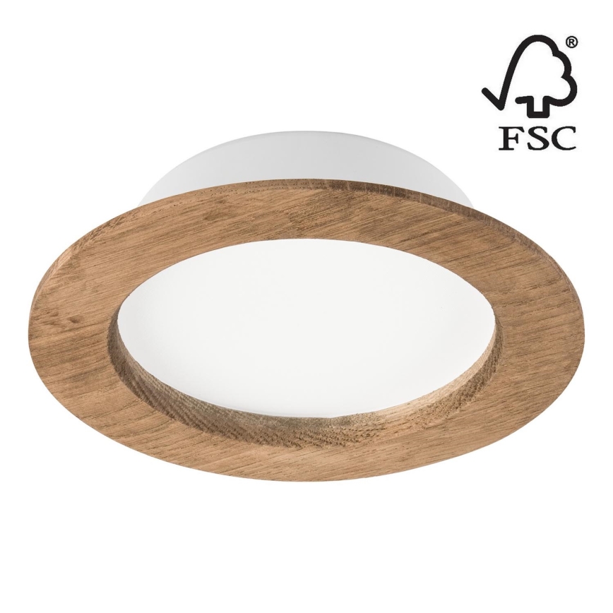 LED Hang plafondverlichting WOODY SPOT LED/12,5W/230V 4000K walnoot ø 16 cm