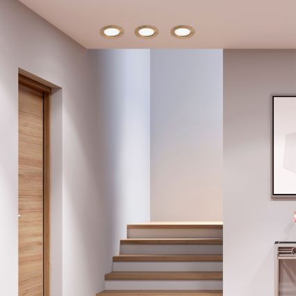 LED Hang plafondverlichting WOODY SPOT LED/12,5W/230V 4000K walnoot ø 16 cm