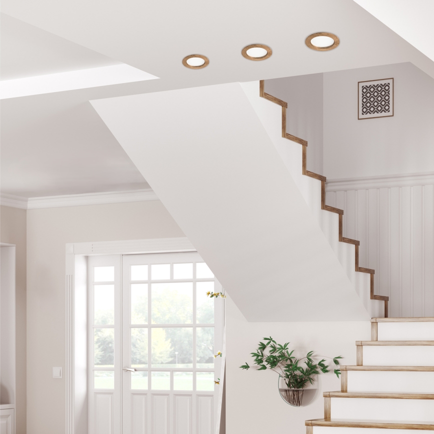 LED Hang plafondverlichting WOODY SPOT LED/12,5W/230V 4000K walnoot ø 16 cm