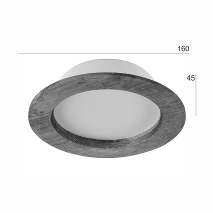 LED Hang plafondverlichting WOODY SPOT LED/12,5W/230V 4000K walnoot ø 16 cm