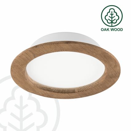 LED Hang plafondverlichting WOODY SPOT LED/16,5W/230V 4000K walnoot ø 18,5 cm