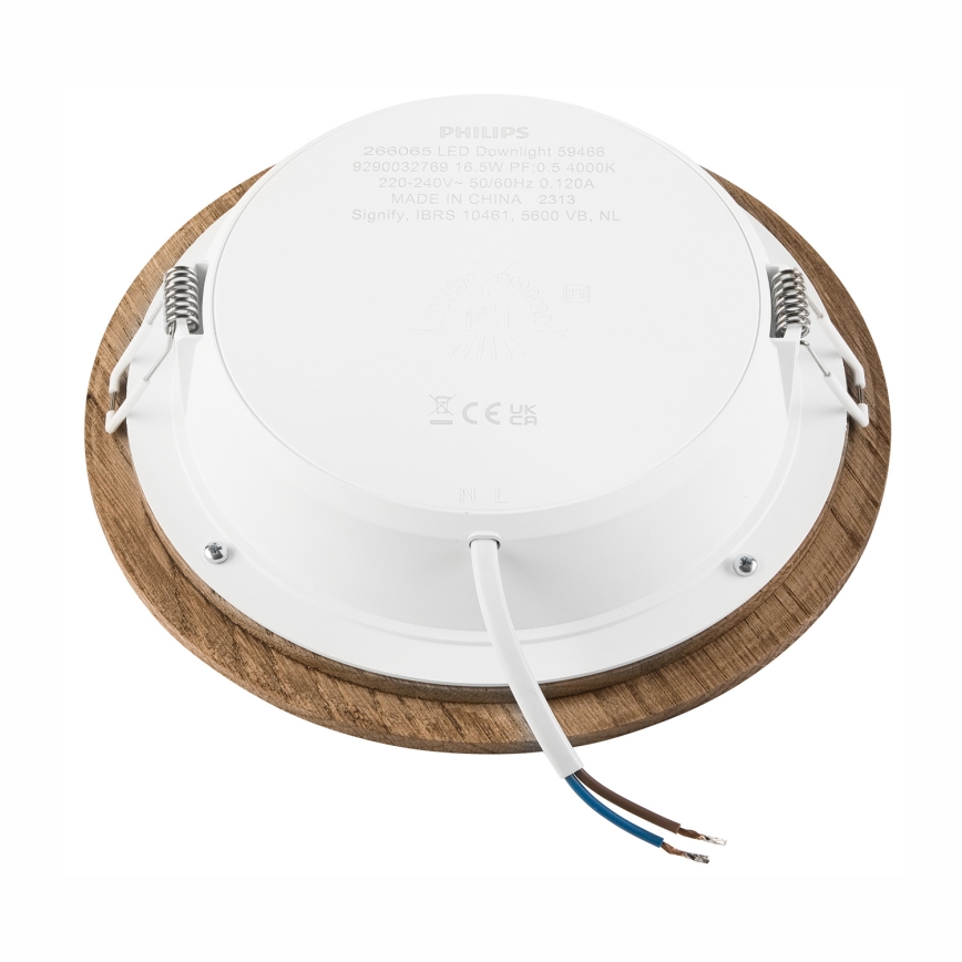 LED Hang plafondverlichting WOODY SPOT LED/16,5W/230V 4000K walnoot ø 18,5 cm