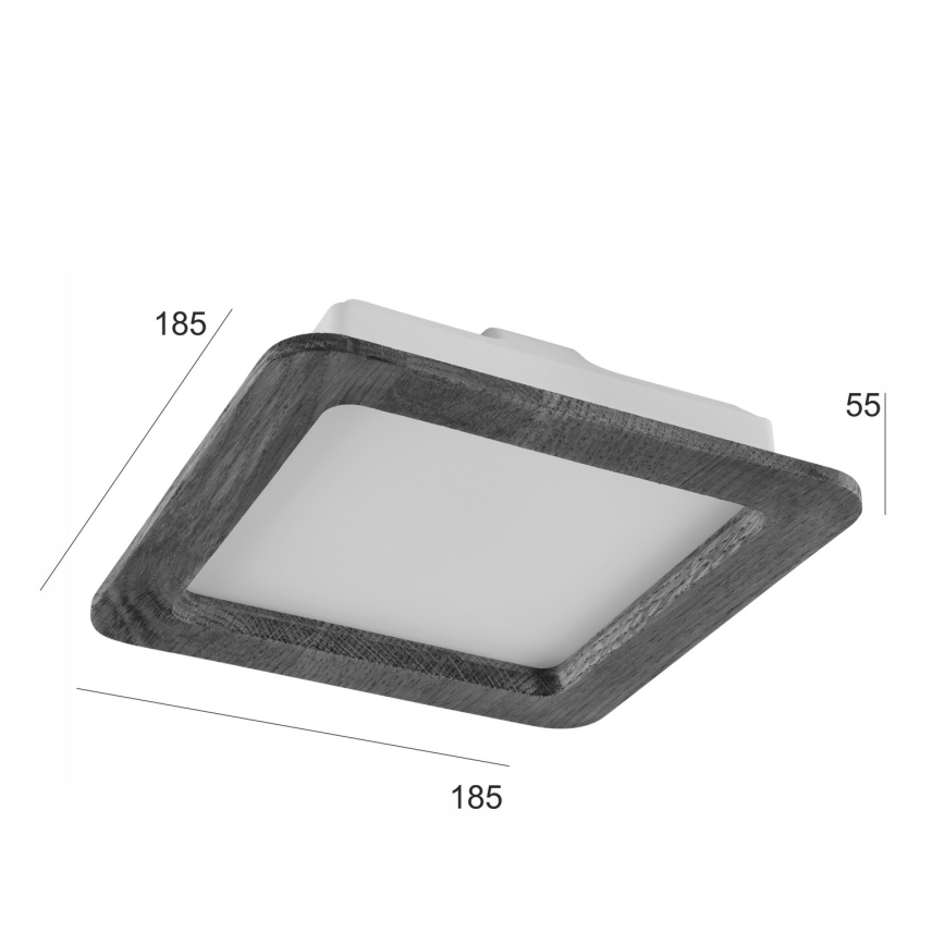 LED Hang plafondverlichting WOODY SPOT LED/17W/230V 3000K eiken 18,5x18,5 cm
